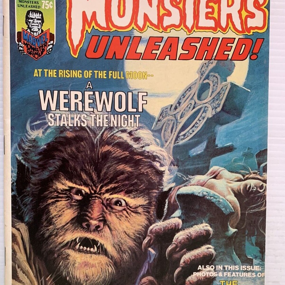 1974 Monsters Unleashed #4 VF-NM Off-White Pages Magazine Marvel Werewolf